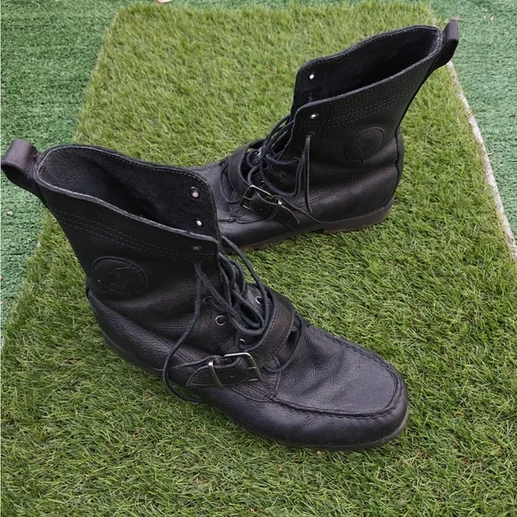 Vintage Polo Ralph Lauren Ranger leather boots canvas lining Mens Size 11D Vintage 1990 main image 3
